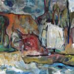 "Wald Segelboot", 2005, Nr.077::60x80cm, Leinwand